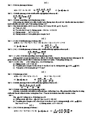 15 Đề ôn thi môn Toán Lớp 8